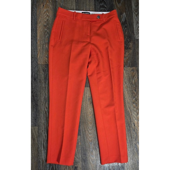 Karl Lagerfeld Paris Pants - Karl Lagerfeld Paris Womens Size 4 Orange Straight Leg Dress Pants Trousers